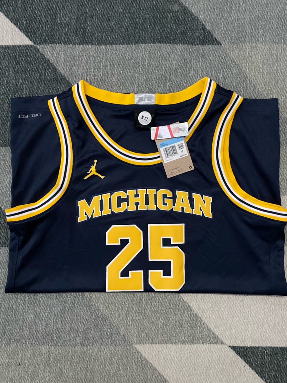 Jordan Michigan Men's Basketball Jersey